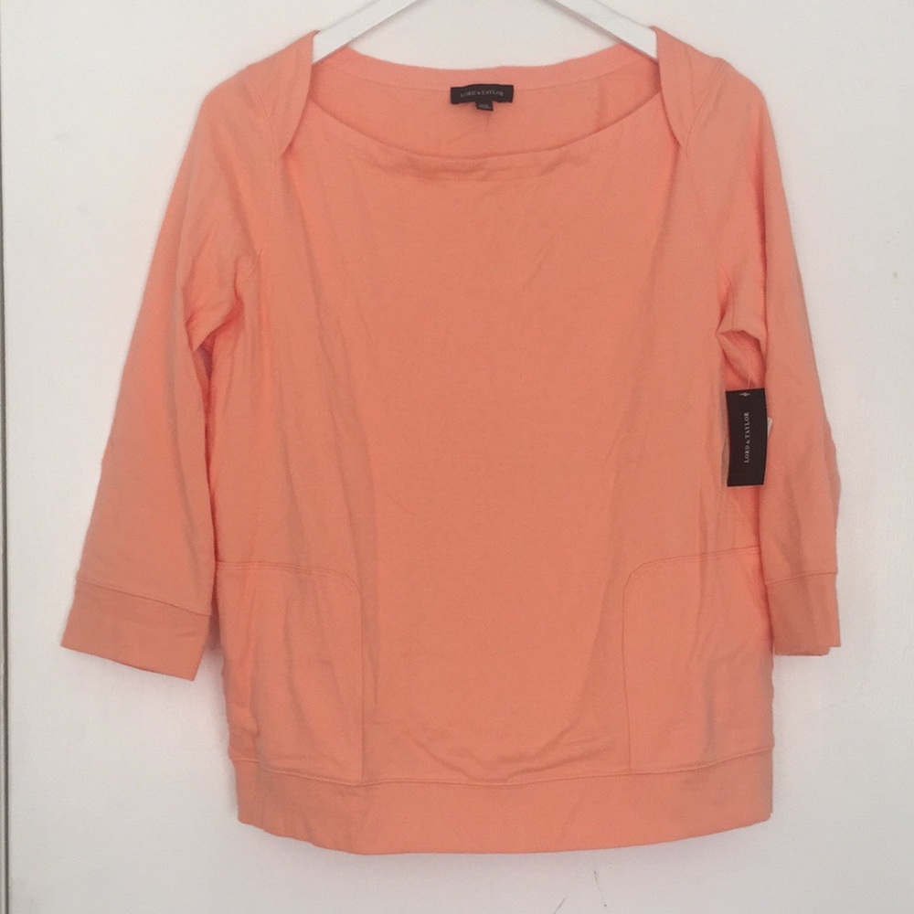NWT Coral 3/4 Length Sleeve Sweatshirt